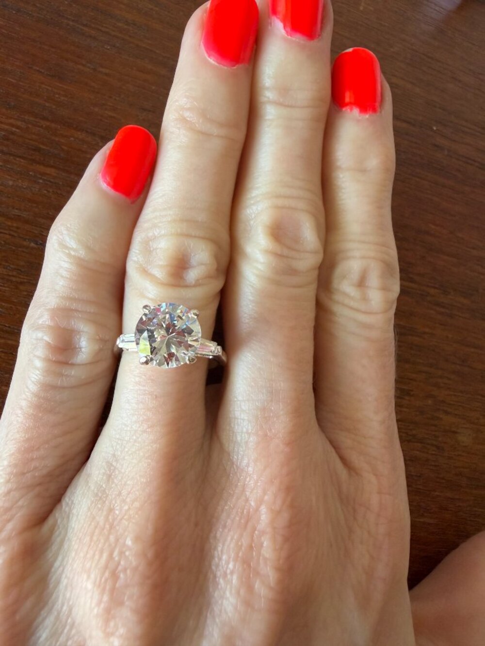 Art Deco 1940 - 50's Style CZ Engagement Ring - 5